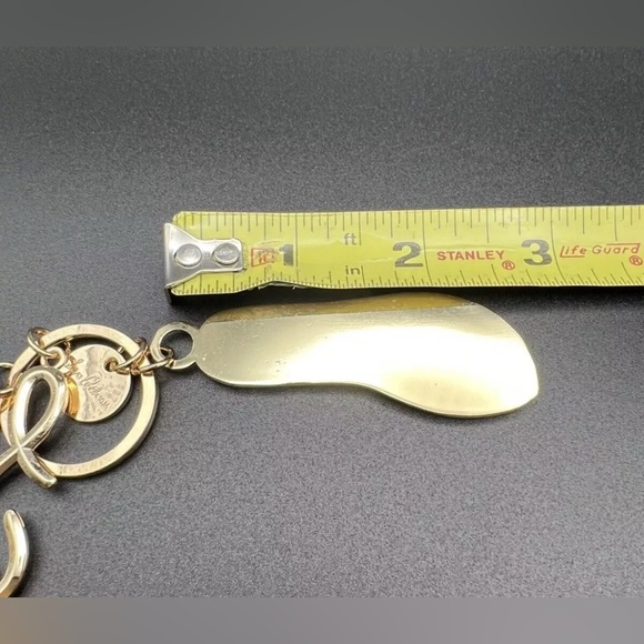 Designer Keychain Charms Goldtone Metal Logo Marbelized Shoe Sam Edelman Sandal - Picture 7 of 13